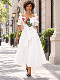 S262 GRAPHIC FLORAL MAXI DRESS (WHT, MUSTARD)