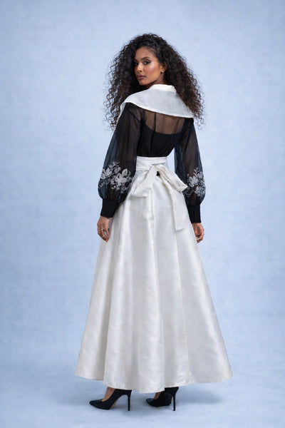 X7211 CONTRAST COLLAR WRAP TOP