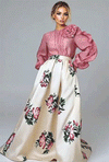 X8001 SUPER LONG PRINT SKIRT (BLK, BEIGE)