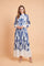 X8046 SCROLL PRINT PLEATED MAXI DRESS