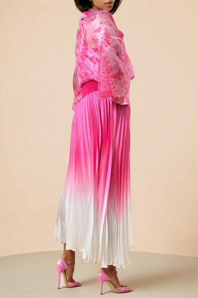 D10073 OMBRE PLEATED SKIRT