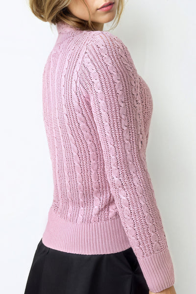 LS65042 V-NECK CARDIGAN SWEATER (PINK, YELLOW)