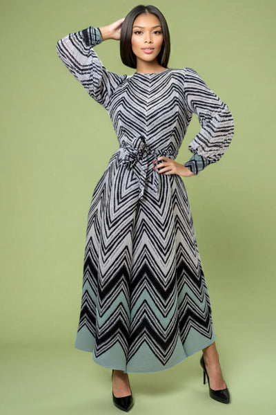 N2486 FLARED CRINKLE DRESS