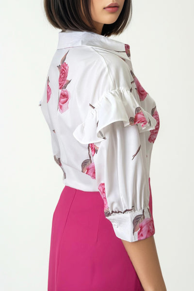 B1033 ROSE PRINT TOP