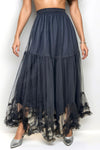 NY0009 TULLE RUFFLE SKIRT (PINK, BLK)