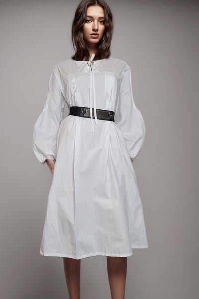 Q1347 DRESS (BEIGE, WHT, BLK)