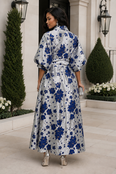 A96223 ENCHANTED GARDEN BROCADE MAXI DRESS