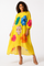 S3155 FLOWY LINEN RHINESTONE FLOWER DRESS