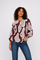 X7405 BUTTON DOWN CRINKLED TOP (BLK, BRN)