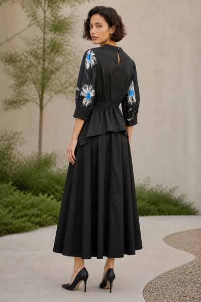 CH0071 ASYMMETRIC DRAWSTRING PEPLUM TOP
