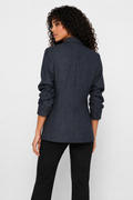 T25030A CHIC FLOWER APPLIQUE DENIM BLAZER