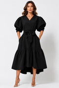 T2324 DRESS (RED, BLK, BLUE)