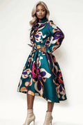 S3067 PLEATED HI-LO JACKET DRESS