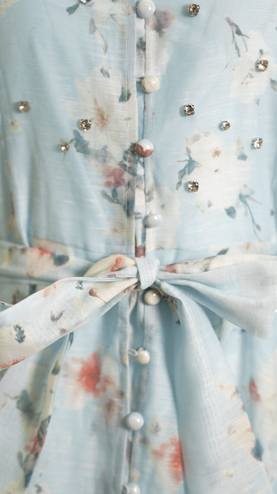 C3540 STUDDED ORGANZA MAXI SHIRT DRESS