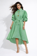 X80311 PINSTRIPE MIDI DRESS (YLW, BLU, GRN)
