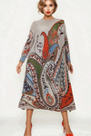N2502 PAISLEY PRINT CRINKLED DRESS