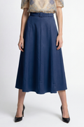 NY0047 STRUCTURED A-LINE SKIRT (BLK, NAVY, BLUE)