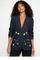 T25030A CHIC FLOWER APPLIQUE DENIM BLAZER