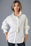 X7863 BEADED LACE LINED TOP (WHT, BLK)