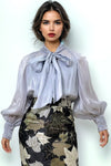 GF2573 METALLIC TIE NECK TOP