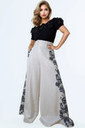 B1084 FLORAL SIDE PANEL PALAZZO PANTS