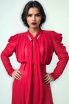 A94097 TIE NECK TOP (RED, WHT, BLK)