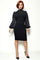 JS0016 SHEER SLEEVE RIBBED DRESS