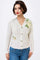 LS65042A FLOWER APPLIQUE CARDIGAN SWEATER