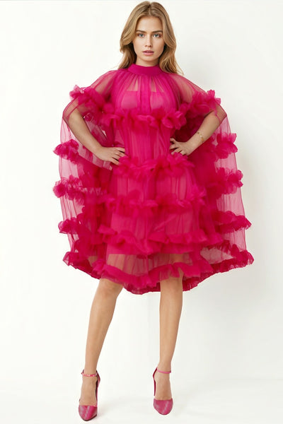 W5158 LAYERED TULLE DRESS (XXXL ONLY)