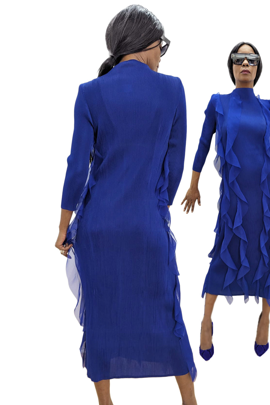 N1040 DRESS (ROYAL BLUE, BLK, PURPLE)