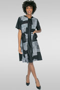 W8501 PRINT DRESS (YELLOW, BLACK) - N by Nancy