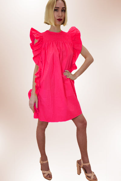 T1370 DRESS (YELLOW, LIME, PINK)