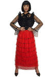 X7369 PEARLED SKIRT (BLK, RED)