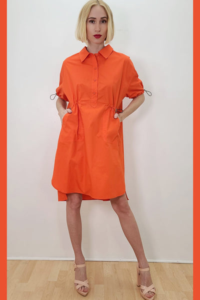 T1871 DRESS (WHT, BLUE, ORANGE, PINK)