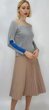 SK21031 STRIPPED SWEATER (WHT, CAMEL)
