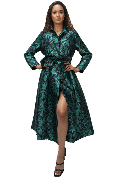 A96851 JACKET DRESS (TEAL, RED)