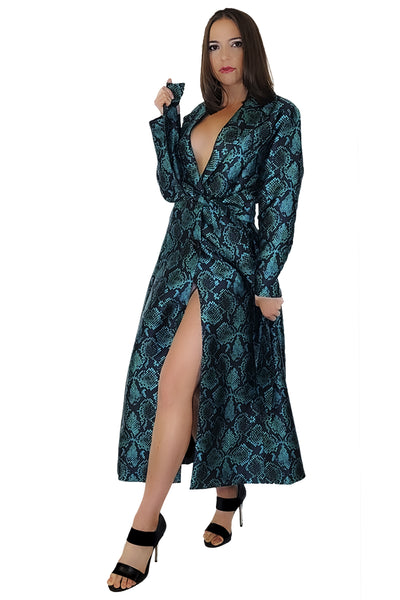 A96851 JACKET DRESS (TEAL, RED)