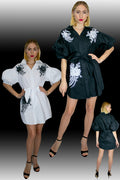 T1315 DRESS (WHITE, BLACK) - N by Nancy